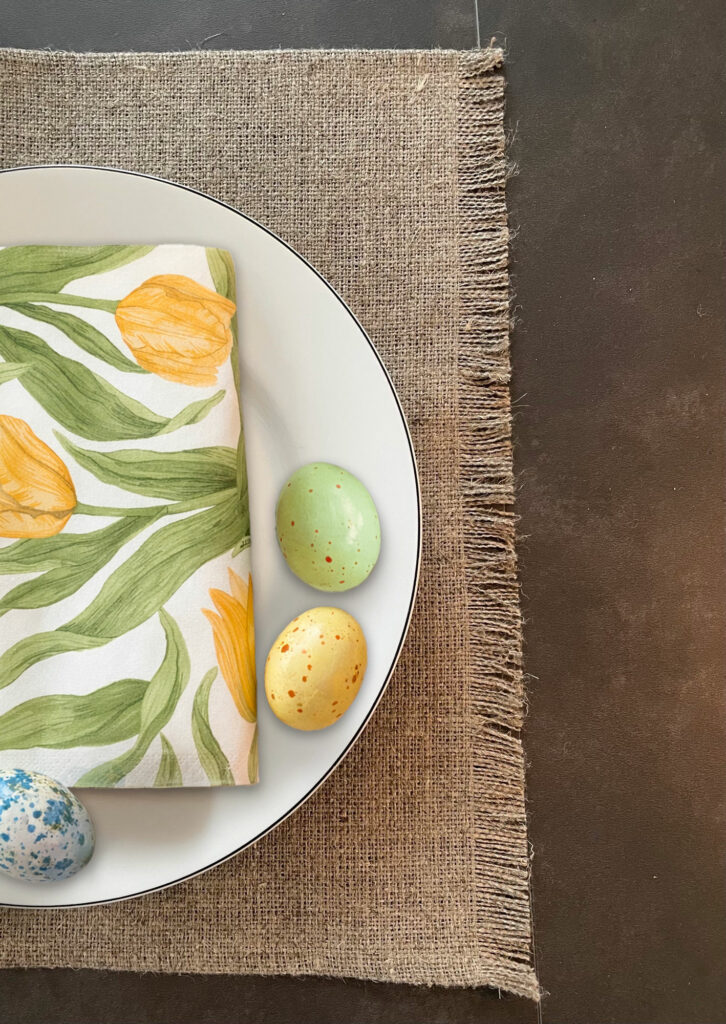 Tablett Robust och Pappservett Tulips gul