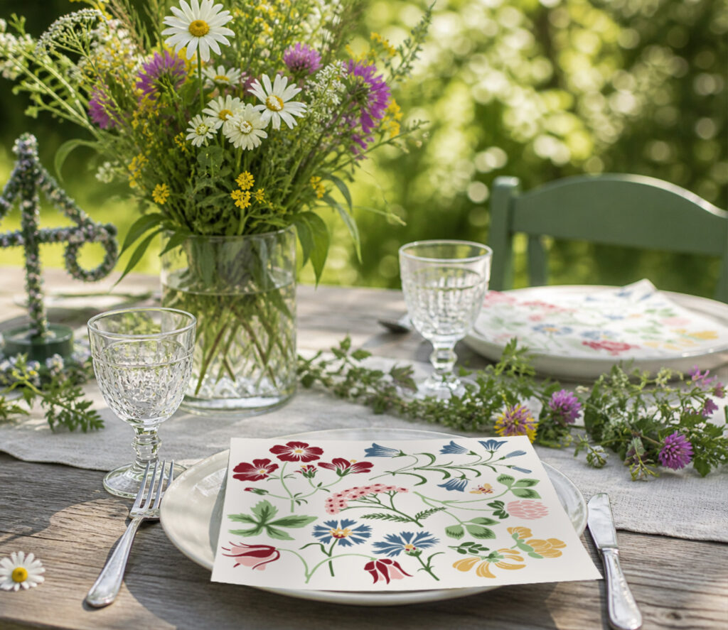 Pappservett Sju Blomster